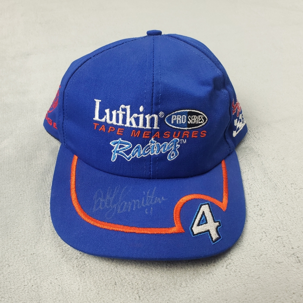 Vintage Nascar Hat Cap Bobby Hamilton Racing Autographed Dodge Embroidered Blue